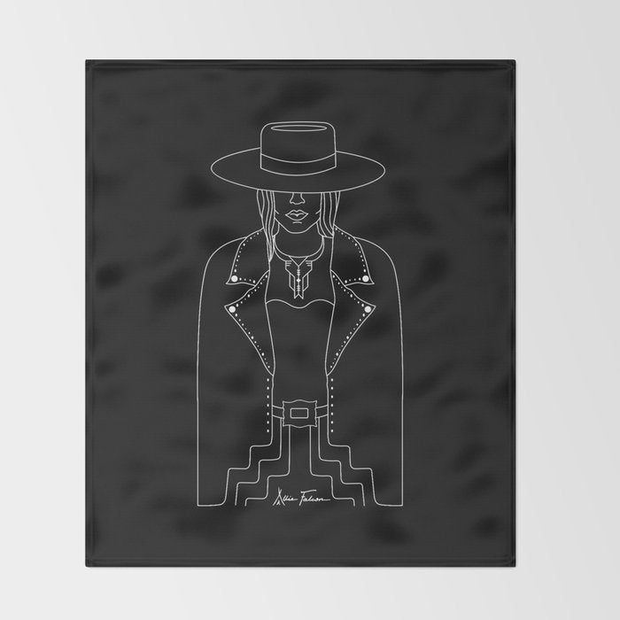 Lady Outlaw Throw Blanket Gallery Image 2