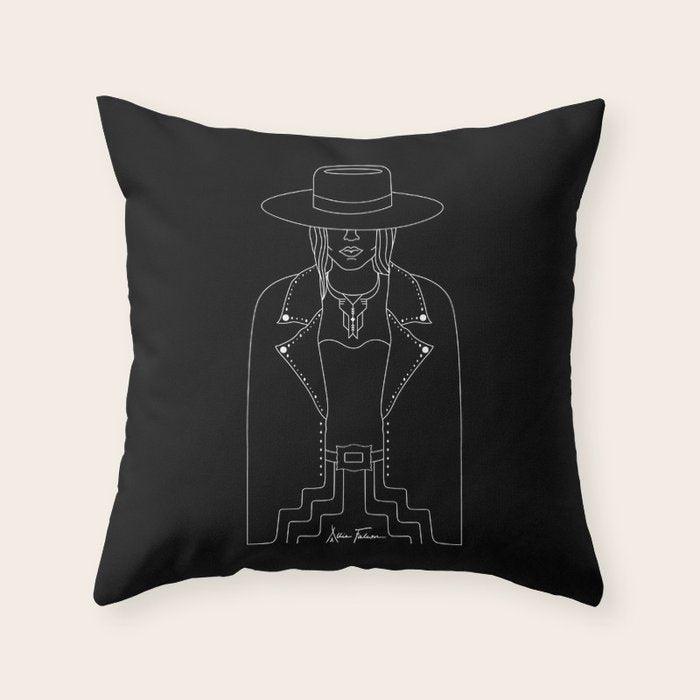 Lady Outlaw Throw Pillow Gallery Image 6