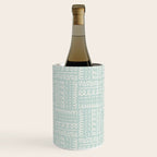 Mudcloth Doodle Squares . Soft Aqua Wine Chiller Gallery Image 1