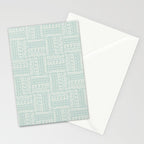 Mudcloth Doodle Squares . Soft Aqua Stationery Card Gallery Image 2