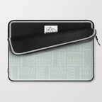 Mudcloth Doodle Squares . Soft Aqua Laptop Sleeve Gallery Image 2