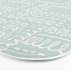 Mudcloth Doodle Squares . Soft Aqua Bath Mat Gallery Image 3