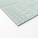 Mudcloth Doodle Squares . Soft Aqua Welcome Mat Gallery Image 2