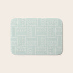 Mudcloth Doodle Squares . Soft Aqua Bath Mat Gallery Image 1