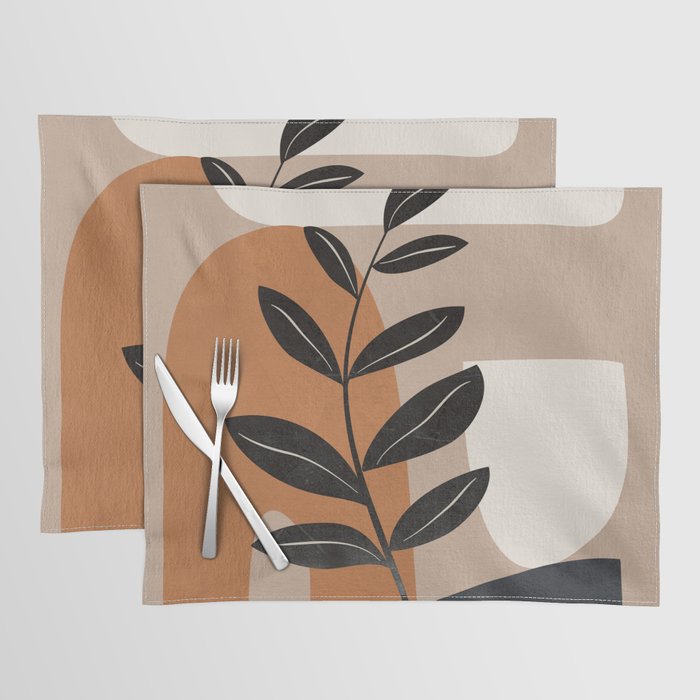 Modern Abstract Minimal Shapes Branches Art 8 Placemat Gallery Image 1