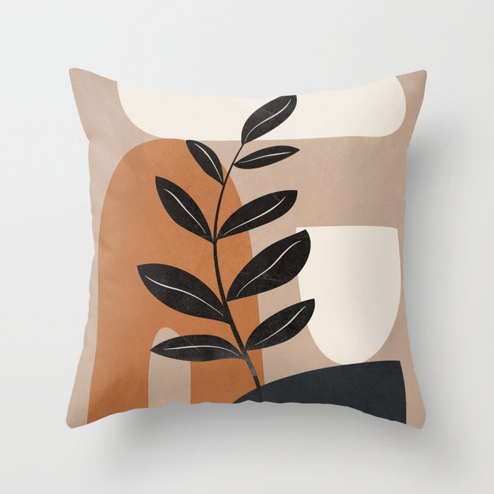 Modern Abstract Minimal Shapes Branches Art 8 Throw Pillow Gallery Image 6