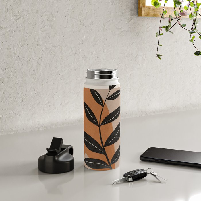 Modern Abstract Minimal Shapes Branches Art 8 Water Bottle Gallery Image 4