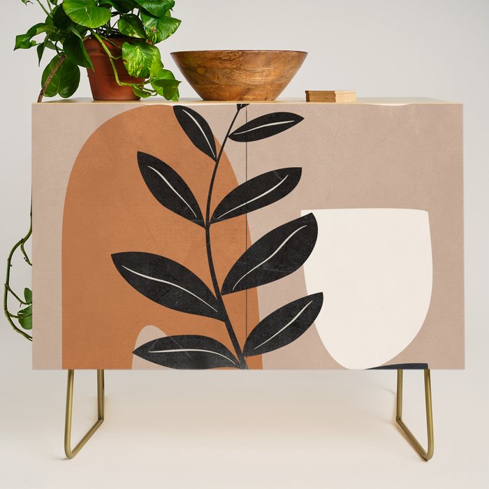 Modern Abstract Minimal Shapes Branches Art 8 Credenza Gallery Image 1