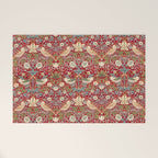 William Morris Vintage Strawberry Thief Red Pattern Welcome Mat Gallery Image 1