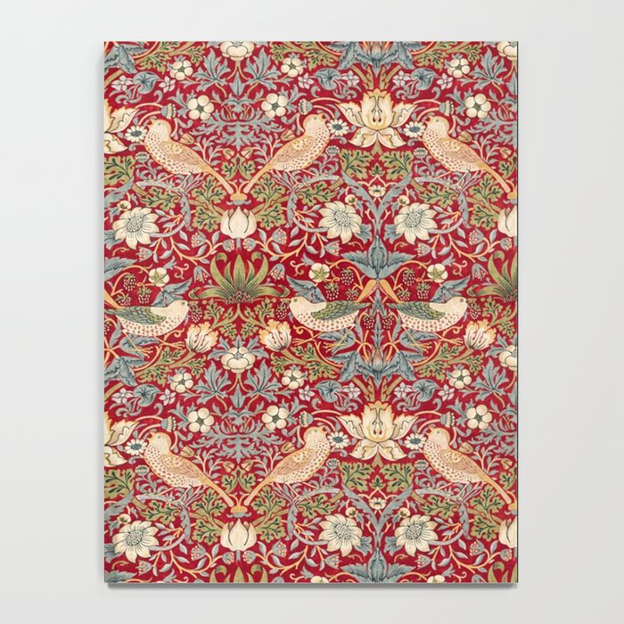 William Morris Vintage Strawberry Thief Red Pattern Notebook Gallery Image 4