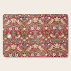 William Morris Vintage Strawberry Thief Red Pattern Cutting Board Gallery Image 1