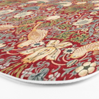William Morris Vintage Strawberry Thief Red Pattern Bath Mat Gallery Image 3