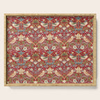 William Morris Vintage Strawberry Thief Red Pattern Serving Tray Gallery Image 1