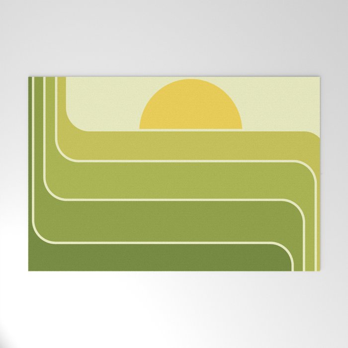Retro Geometric Sun Set Design 432 Welcome Mat Gallery Image 1