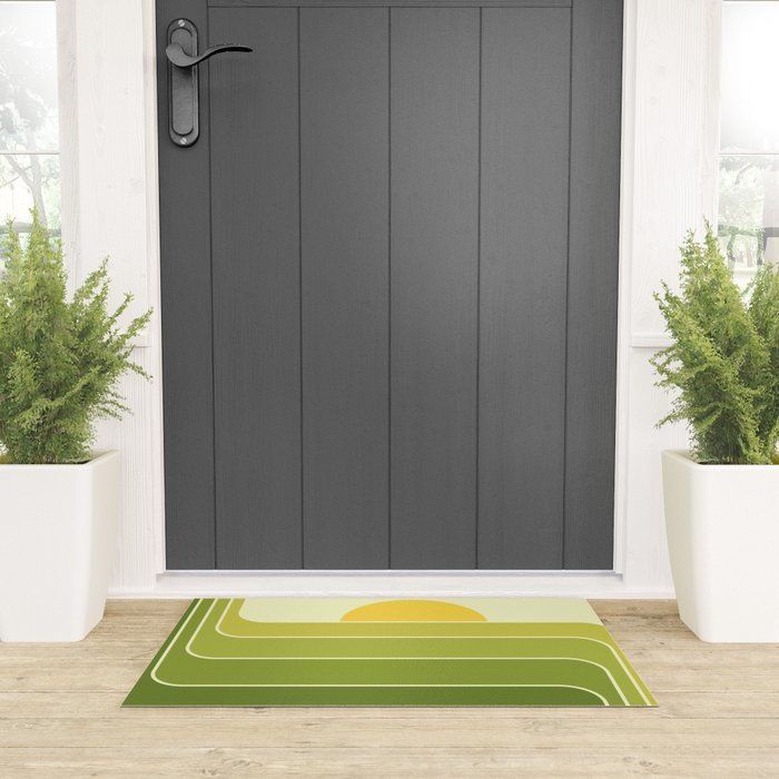 Retro Geometric Sun Set Design 432 Welcome Mat Gallery Image 3