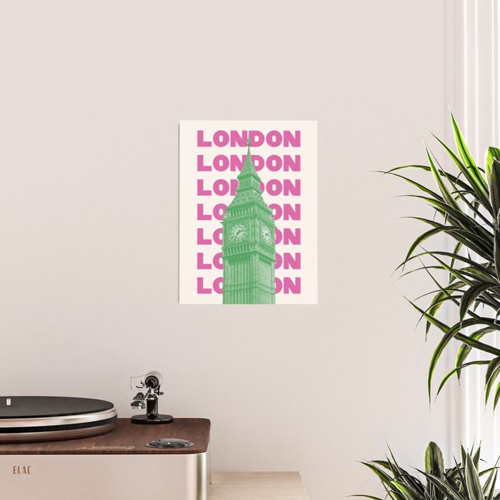 London Big Ben Pink Poster Gallery Image 2