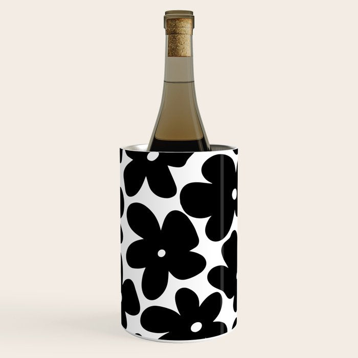 Black & White Flower - 70's Daisies Wine Chiller Gallery Image 1