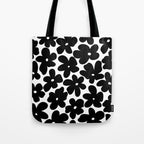 Black & White Flower - 70's Daisies Tote Bag Gallery Image 1