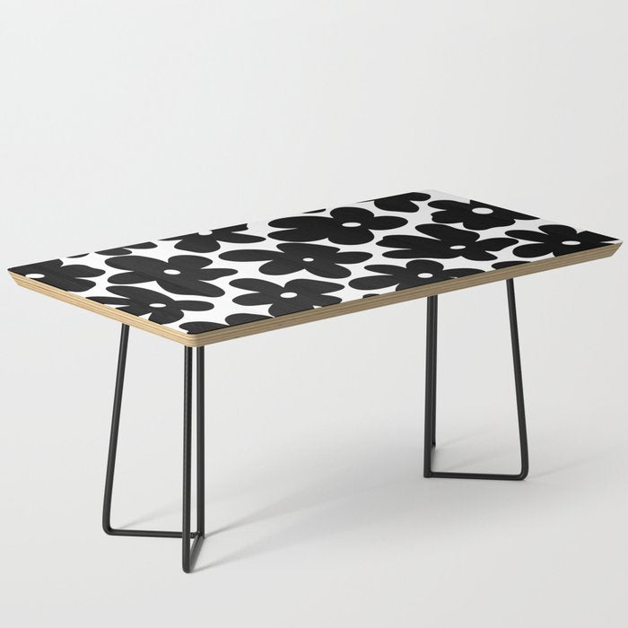 Black & White Flower - 70's Daisies Coffee Table Gallery Image 1