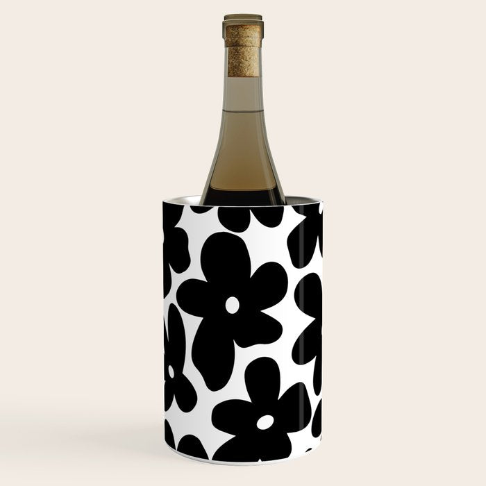 Black & White Flower - 70's Daisies Wine Chiller Gallery Image 2