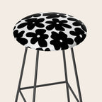 Black & White Flower - 70's Daisies Stool Gallery Image 2