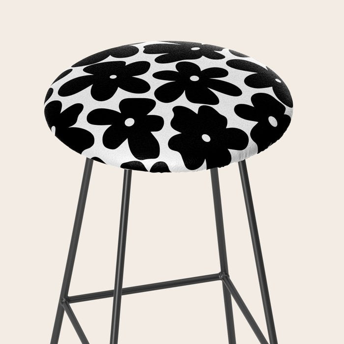 Black & White Flower - 70's Daisies Stool Gallery Image 2