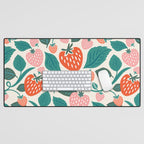 Strawberry Fields - Teal Desk Mat Gallery Image 1