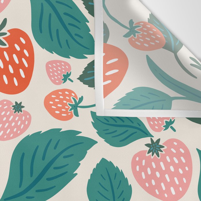 Strawberry Fields - Teal Wall Tapestry Gallery Image 3