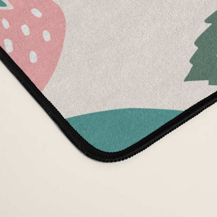 Strawberry Fields - Teal Desk Mat Gallery Image 4