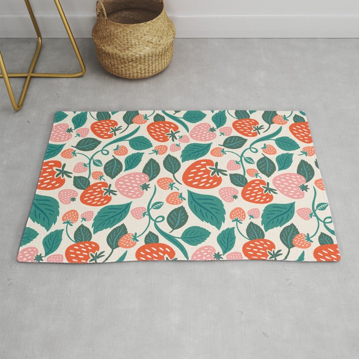 Strawberry Fields - Teal Rug Gallery Image 1