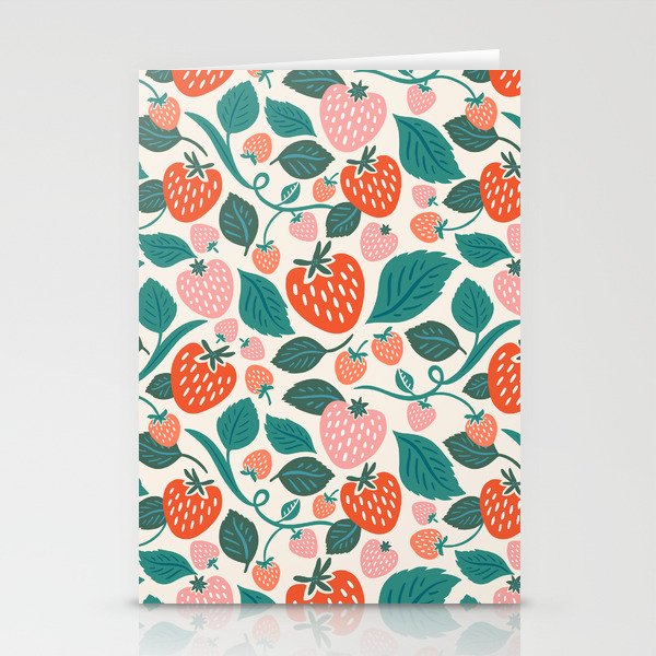 Strawberry Fields - Teal Stationery Card Gallery Image 2