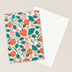Strawberry Fields - Teal Stationery Card Gallery Image 2