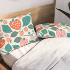 Strawberry Fields - Teal Pillow Sham Gallery Image 2