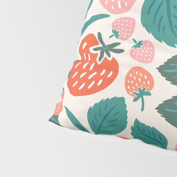 Strawberry Fields - Teal Pillow Sham Gallery Image 4