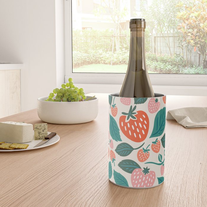 Strawberry Fields - Teal Wine Chiller Gallery Image 4