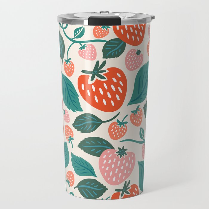 Strawberry Fields - Teal Travel Mug Gallery Image 1