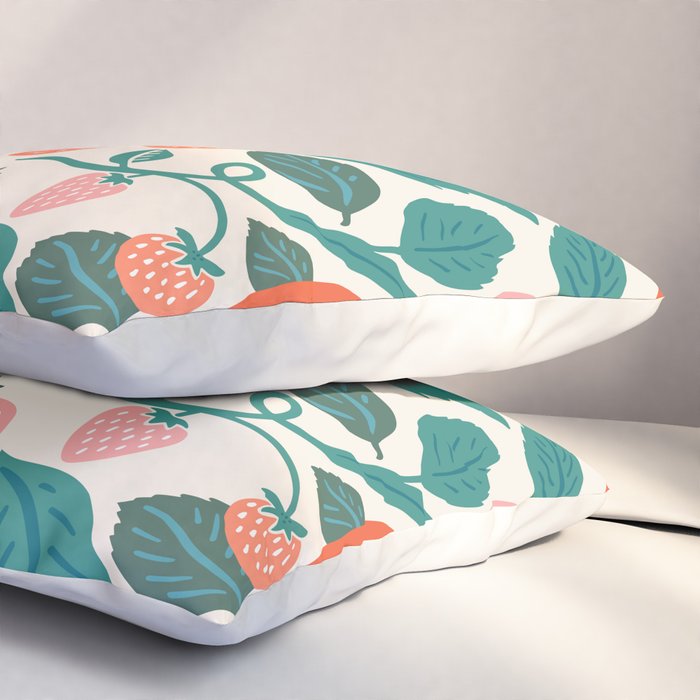 Strawberry Fields - Teal Pillow Sham Gallery Image 3