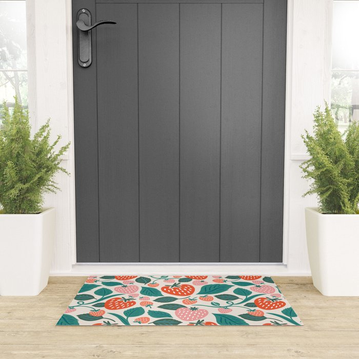 Strawberry Fields - Teal Welcome Mat Gallery Image 3