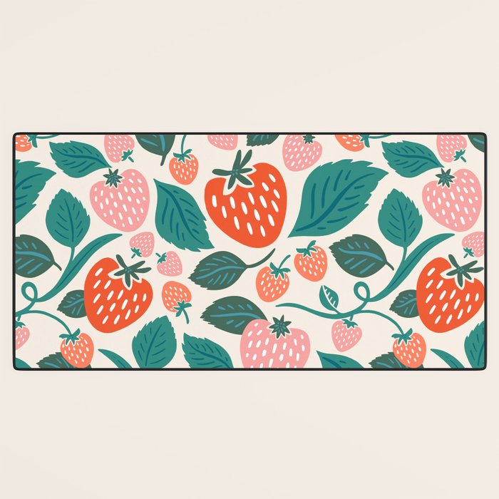 Strawberry Fields - Teal Desk Mat Gallery Image 3
