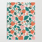 Strawberry Fields - Teal Poster Gallery Image 4