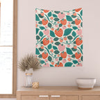 Strawberry Fields - Teal Wall Tapestry Gallery Image 2