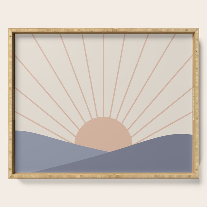 Morning Light - Blue Serving Tray Gallery Image 1
