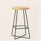 Boho Rustic Palm Radiance Butter Yellow Stool Gallery Image 1