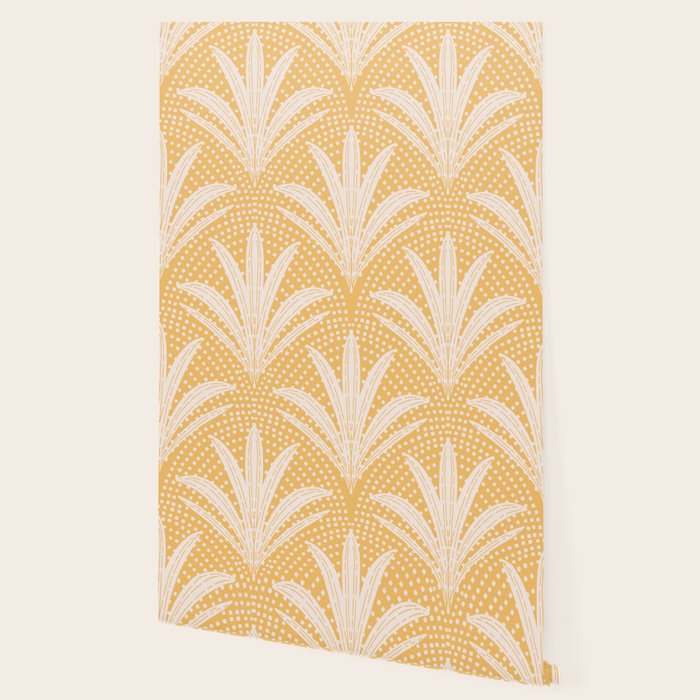 Boho Rustic Palm Radiance Butter Yellow Wallpaper Gallery Image 2