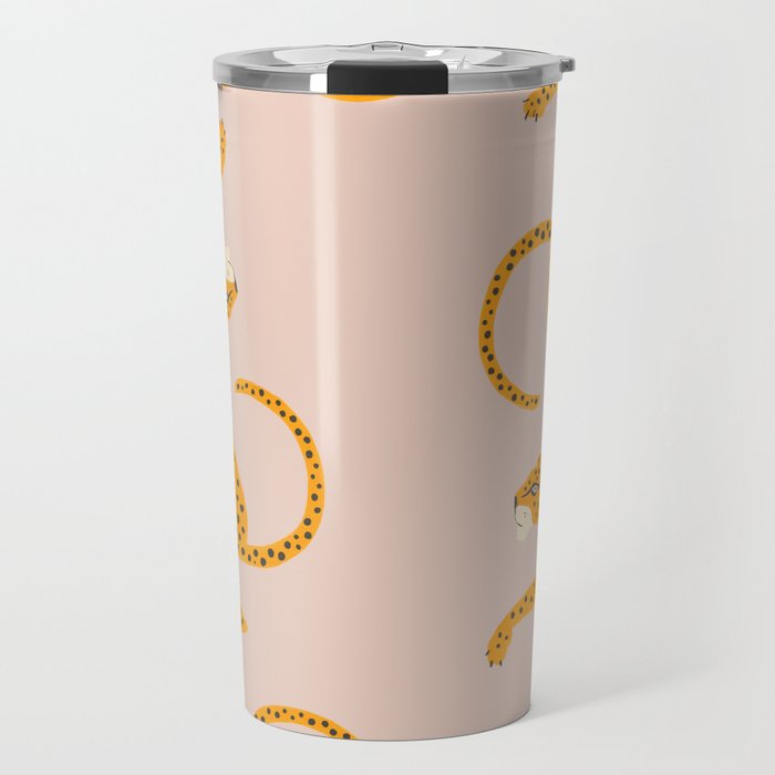 Leopard Race - pink Travel Mug Gallery Image 1