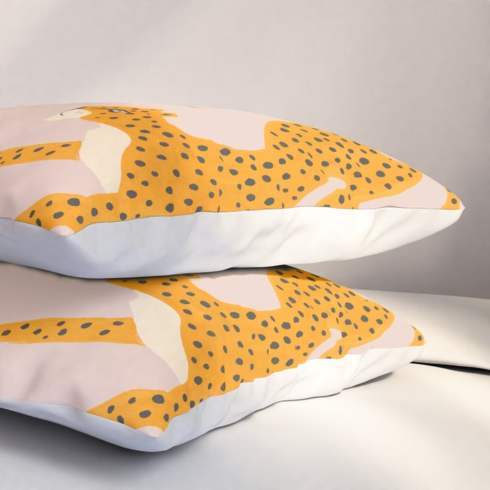 Leopard Race - pink Pillow Sham Gallery Image 3