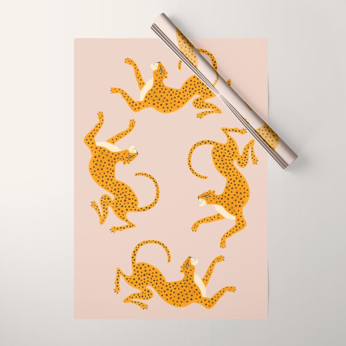 Leopard Race - pink Wrapping Paper Gallery Image 1