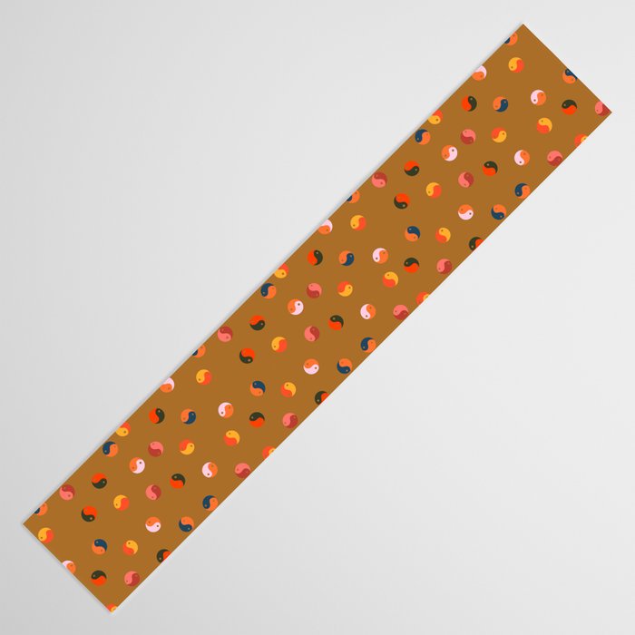 Yin and Yang Pattern -  golden yellow Table Runner Gallery Image 3