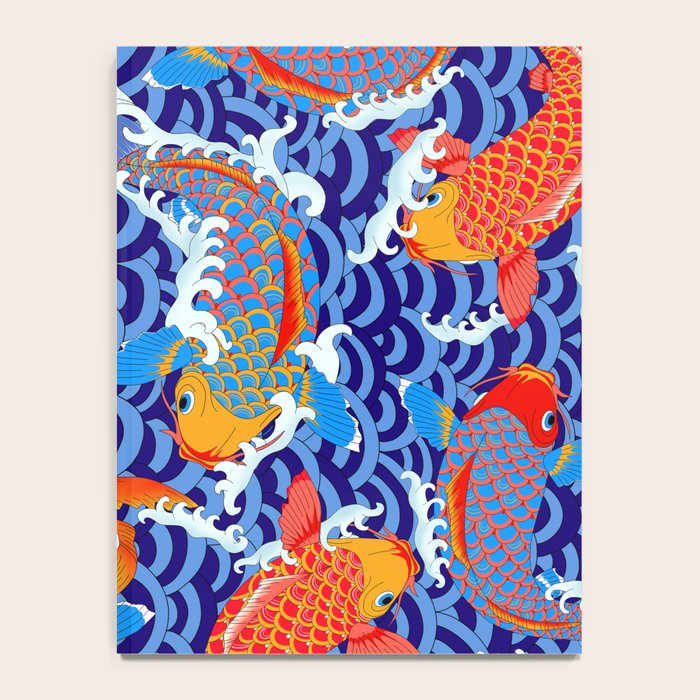 Koi fish / japanese tattoo style pattern Notebook Gallery Image 4