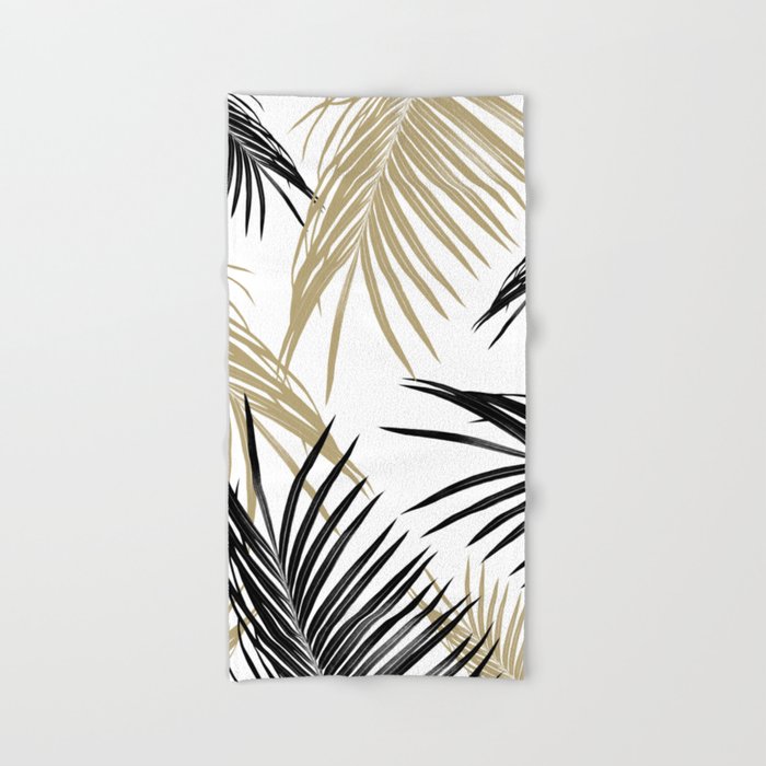 Gold Black Palm Leaves Dream #1 #tropical #decor #art #society6 Bath Towel Gallery Image 2